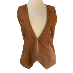 Willowbend sz M suede feel vintage made in USA zip front vest